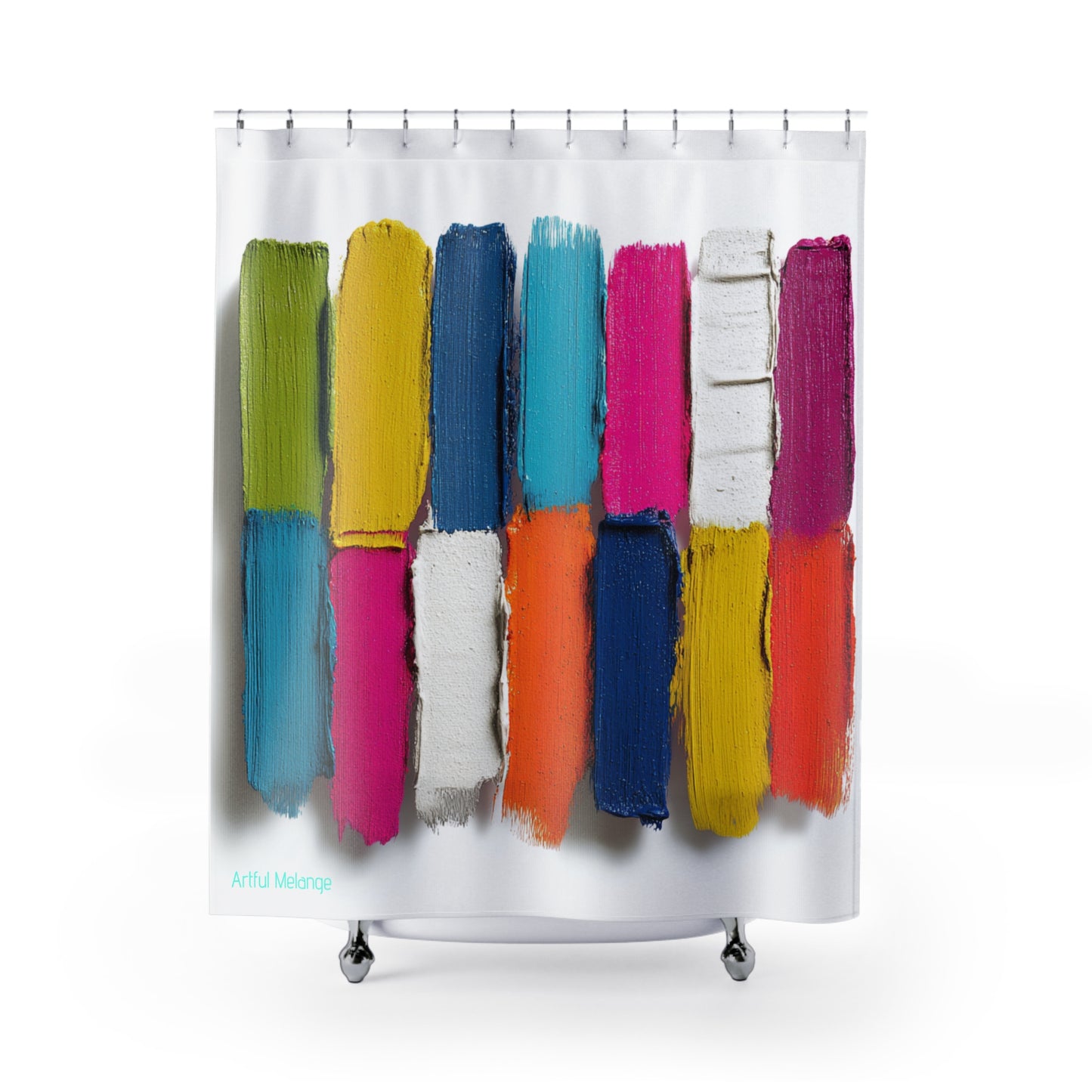 Canvas Cascade: Abstract Acrylic Art Shower Curtain Collection 261