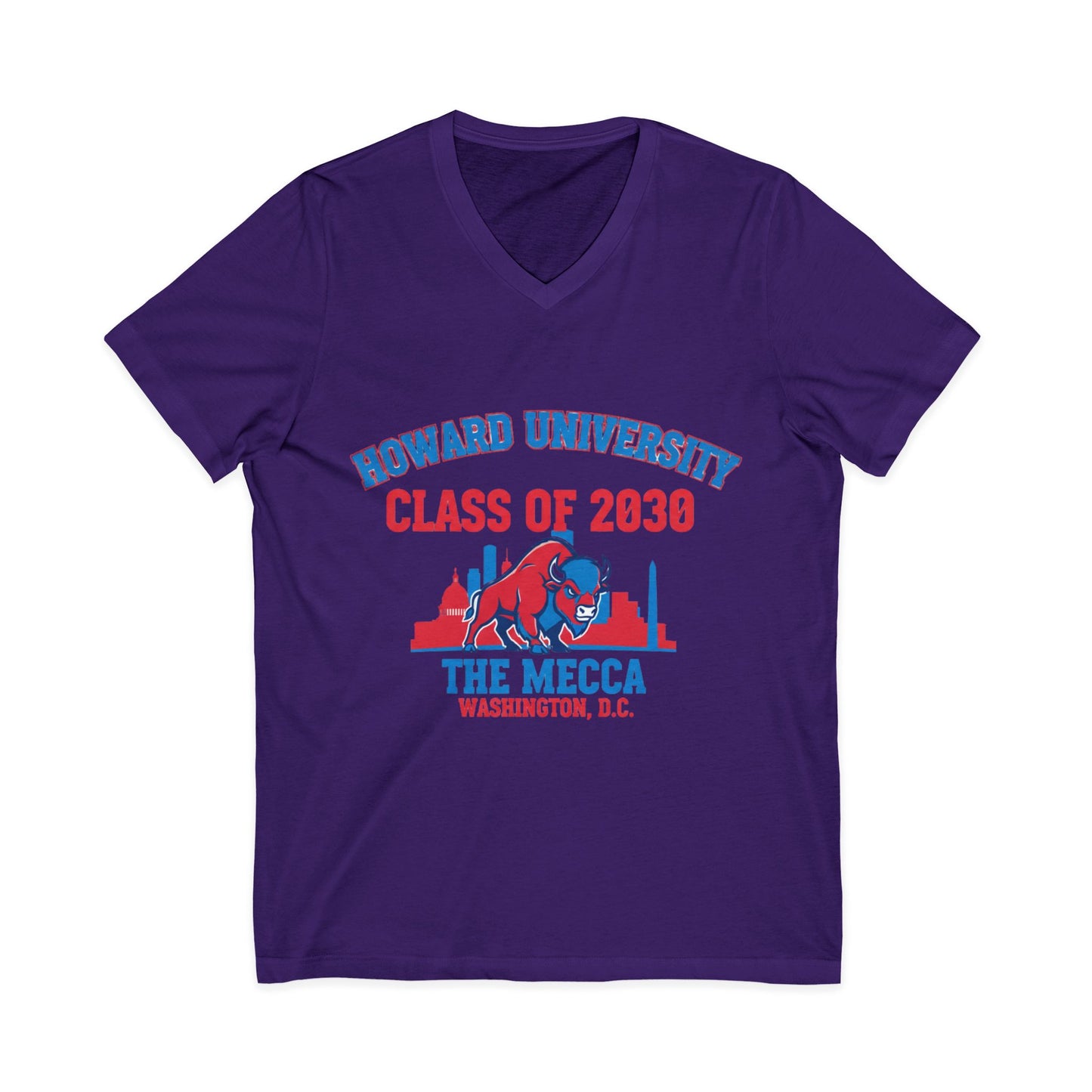 Howard University Class of 2030 Unisex V-Neck T-Shirt | The Mecca Incoming Class Tee