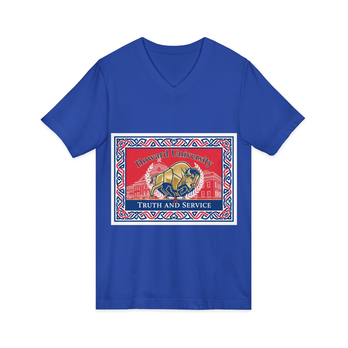 Howard University/ Truth and Service Unisex V-Neck T-Shirt