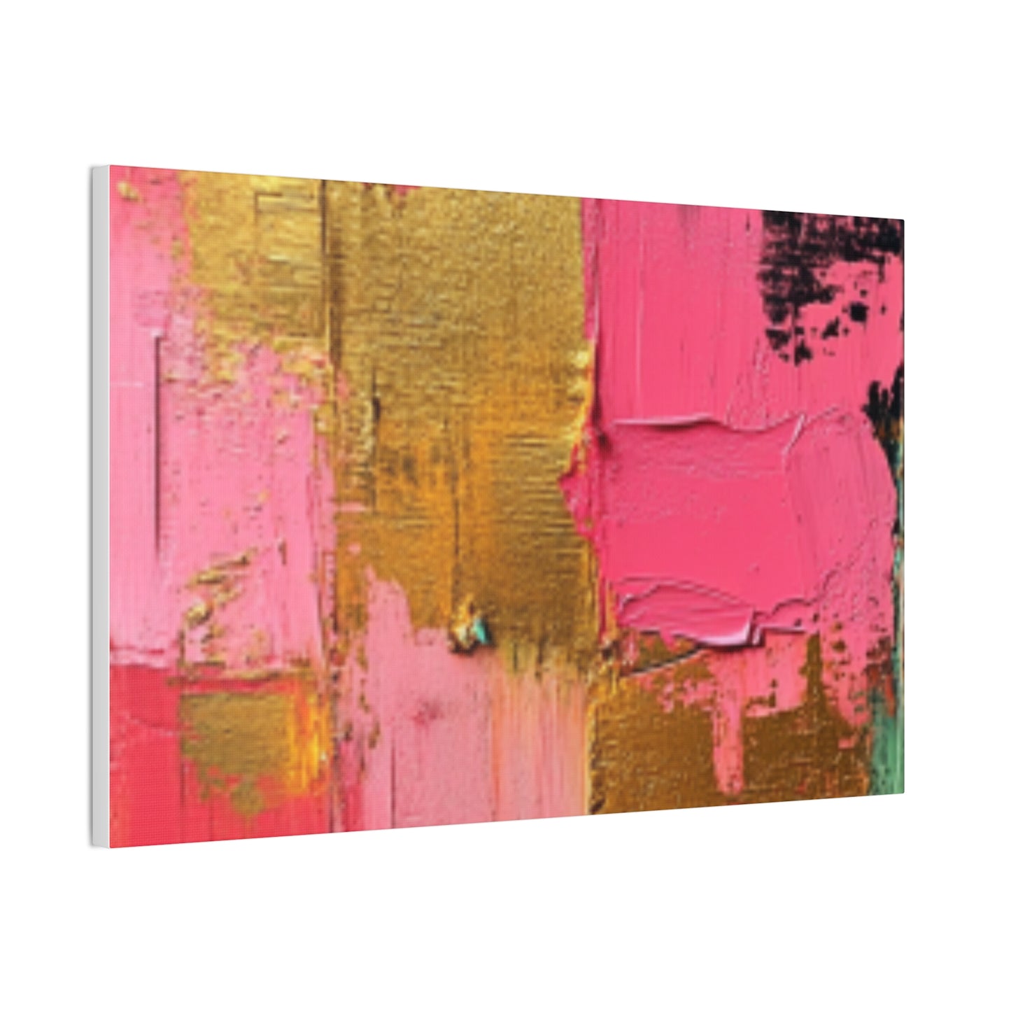 Acrylic Abstract Canvas Print - Homage to the Divine Nine/Pink Green Black and Gold 3