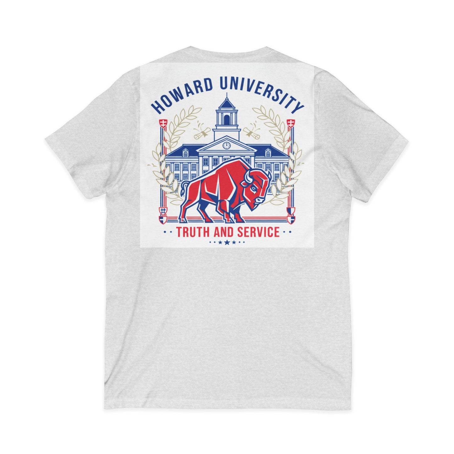 Howard University/ Truth and Service Unisex V-Neck T-Shirt 4