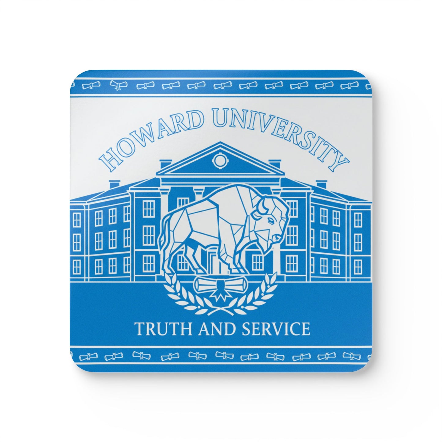 Howard University Coaster Set 2 – HU Pride Campus & Bison Design
