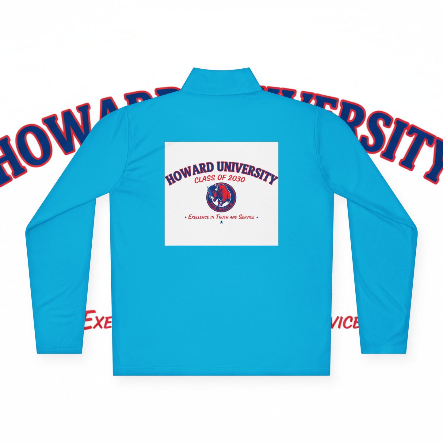 Howard University Legacy Unisex 1/4 Zip Pullover – Classic Solid Color HBCU Pride Collection/ Truth and Service