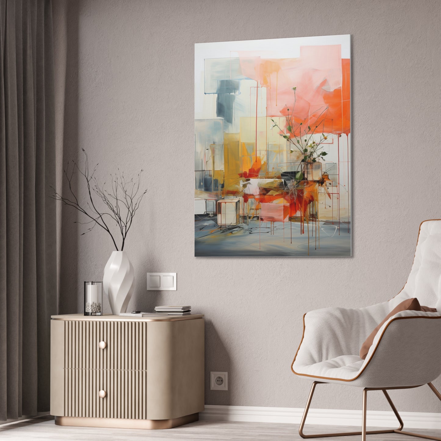Timeless Elegance: Refined Muted Hues Canvas Print for Sophisticated Living Spaces
