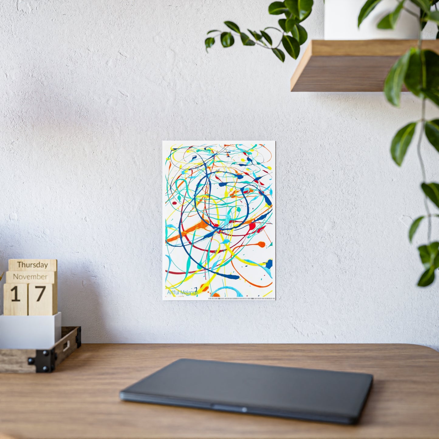 Gleaming Acrylic Abstract Poster: A Spectrum of Colorful Elegance