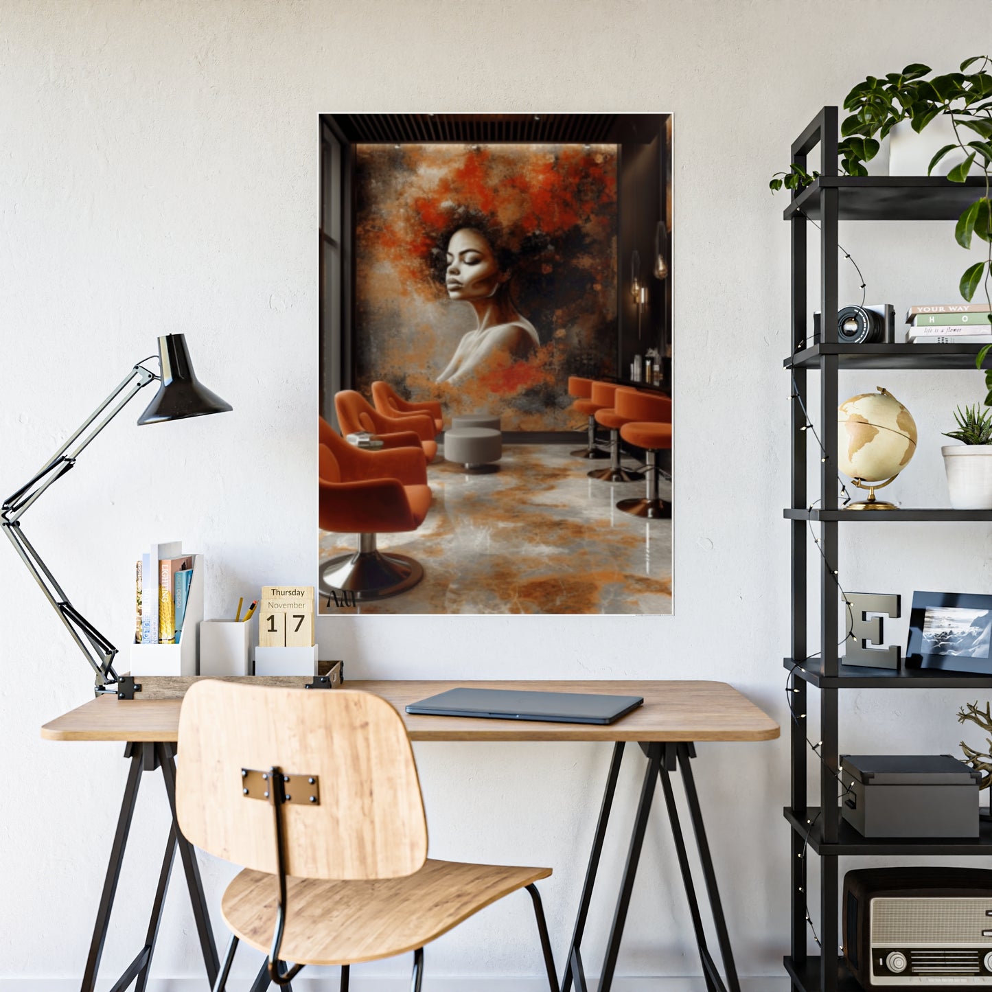 Black Hair Salon Interiors: Poster Prints Celebrating Style