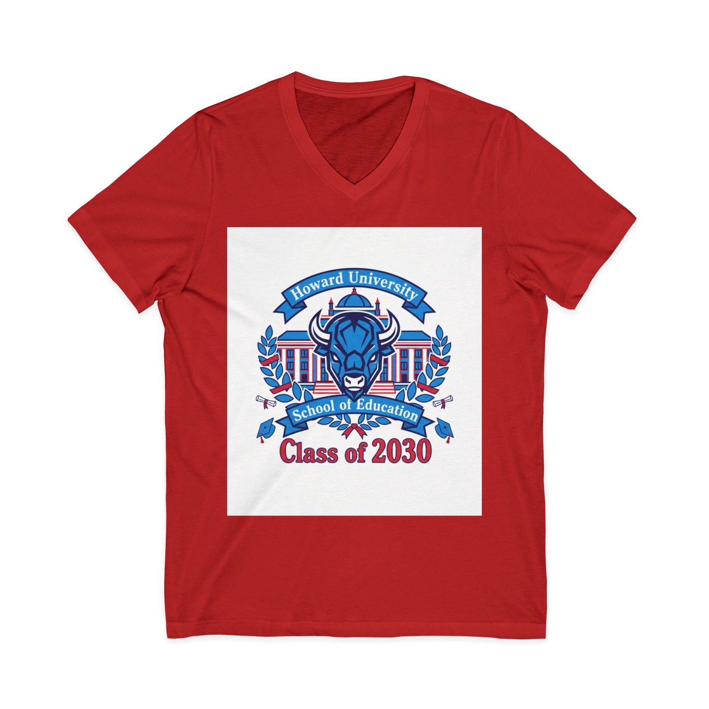 Howard University Class of 2030 Unisex V-Neck T-Shirt | The Mecca Incoming Class Tee