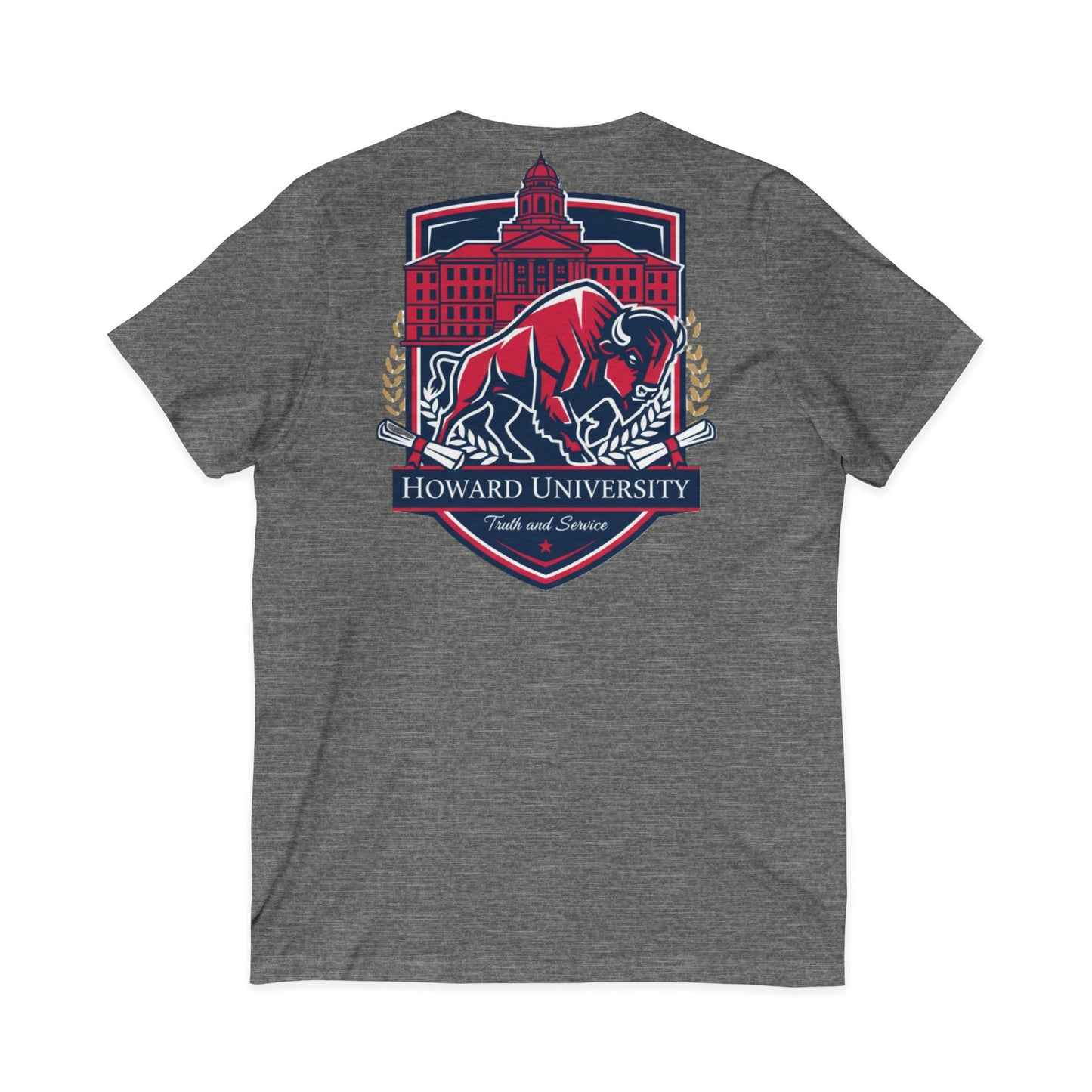 Howard University/ Truth and Service Unisex V-Neck T-Shirt 5