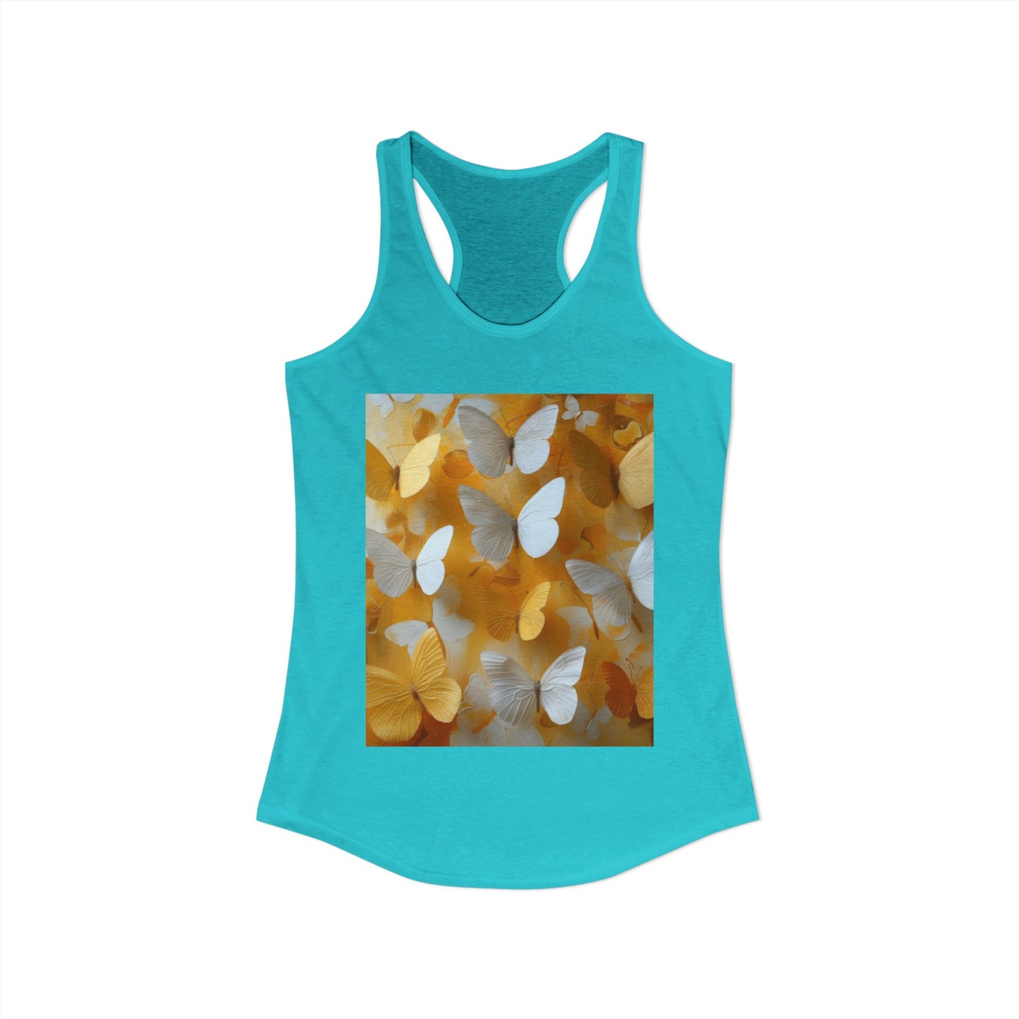 Flutter & Flow | Women's Razorback  T-Shirts with Artistic Butterflies 8