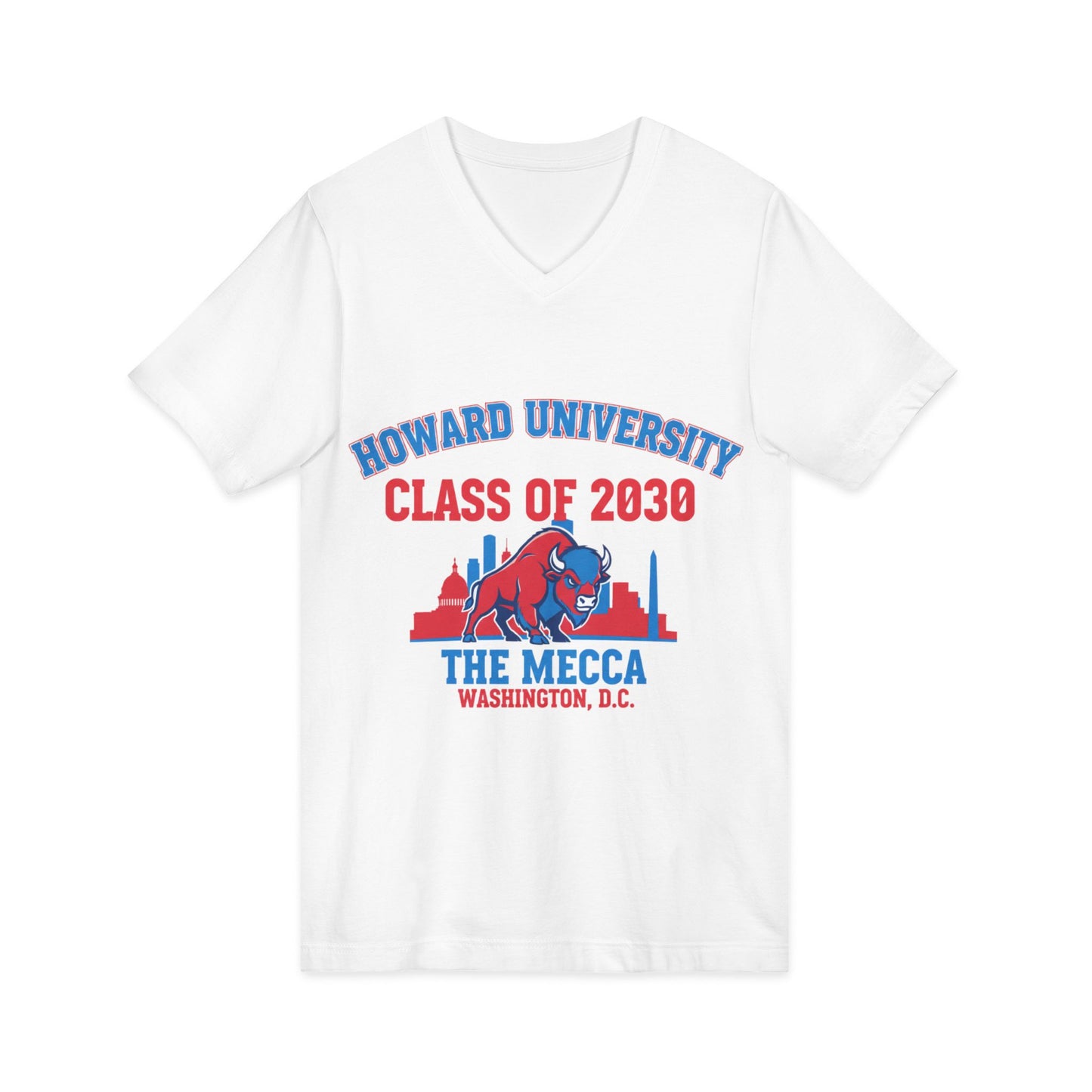 Howard University Class of 2030 Unisex V-Neck T-Shirt | The Mecca Incoming Class Tee