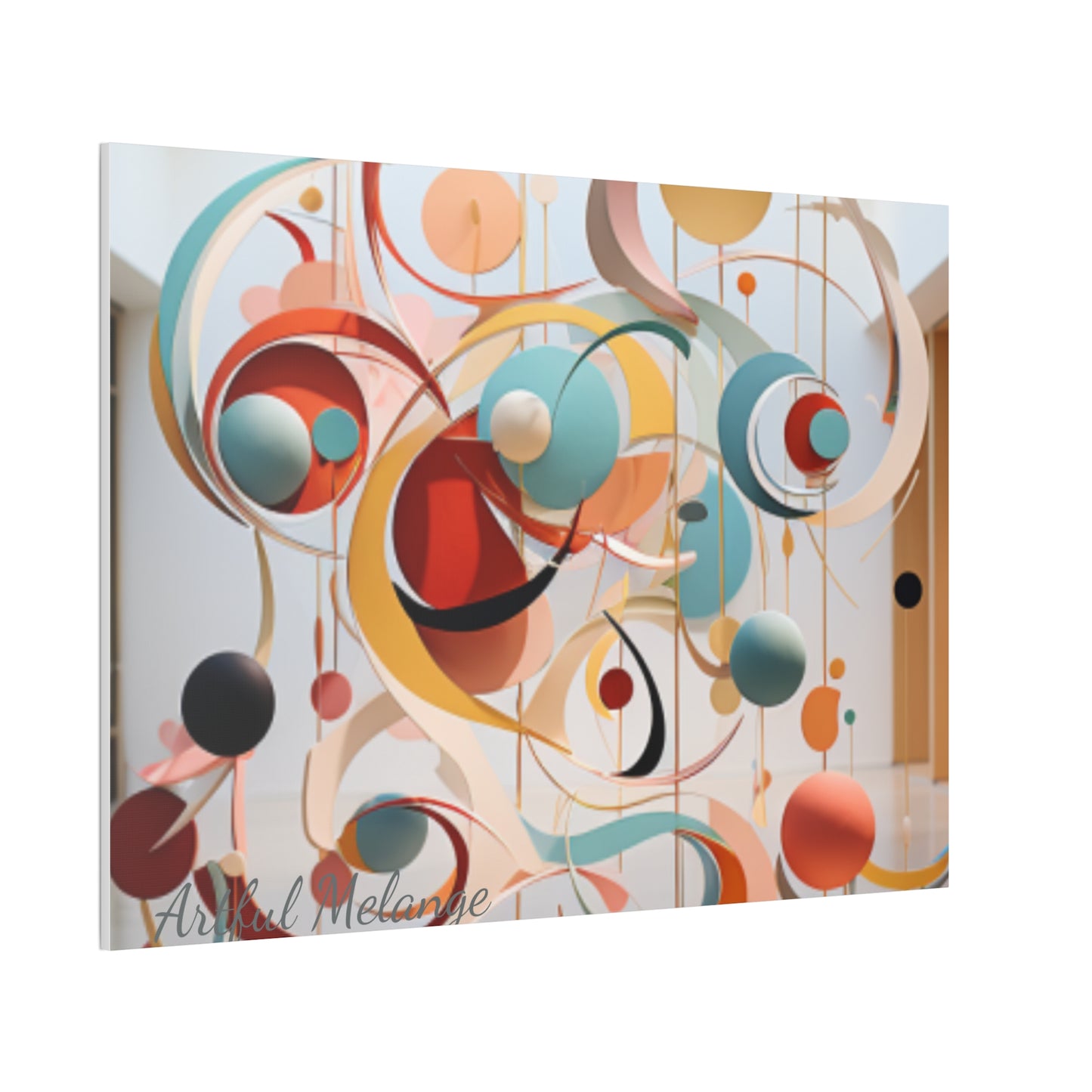 Harmony in Cyan and Peach- Graphic Print