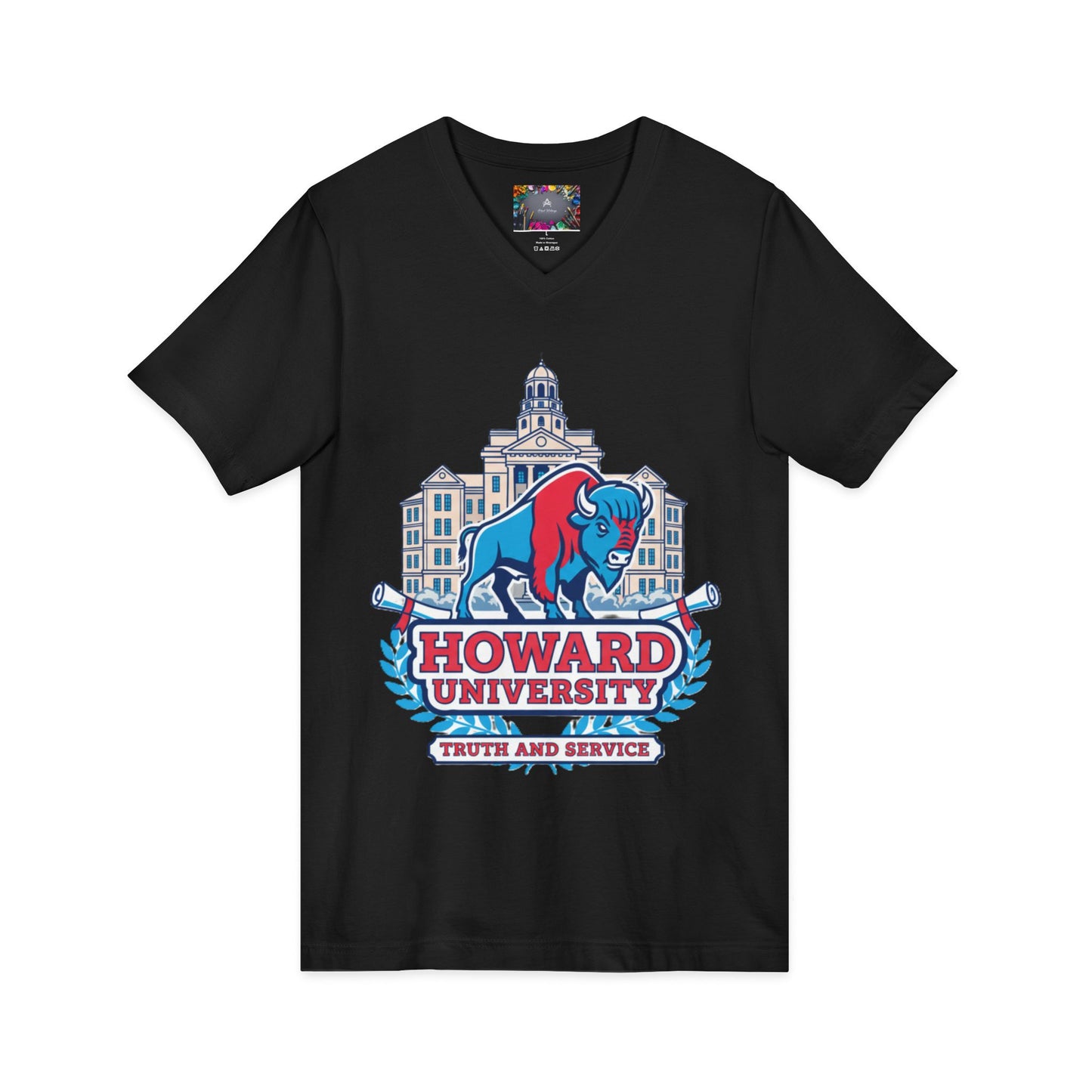 Howard University/ Truth and Service Unisex V-Neck T-Shirt