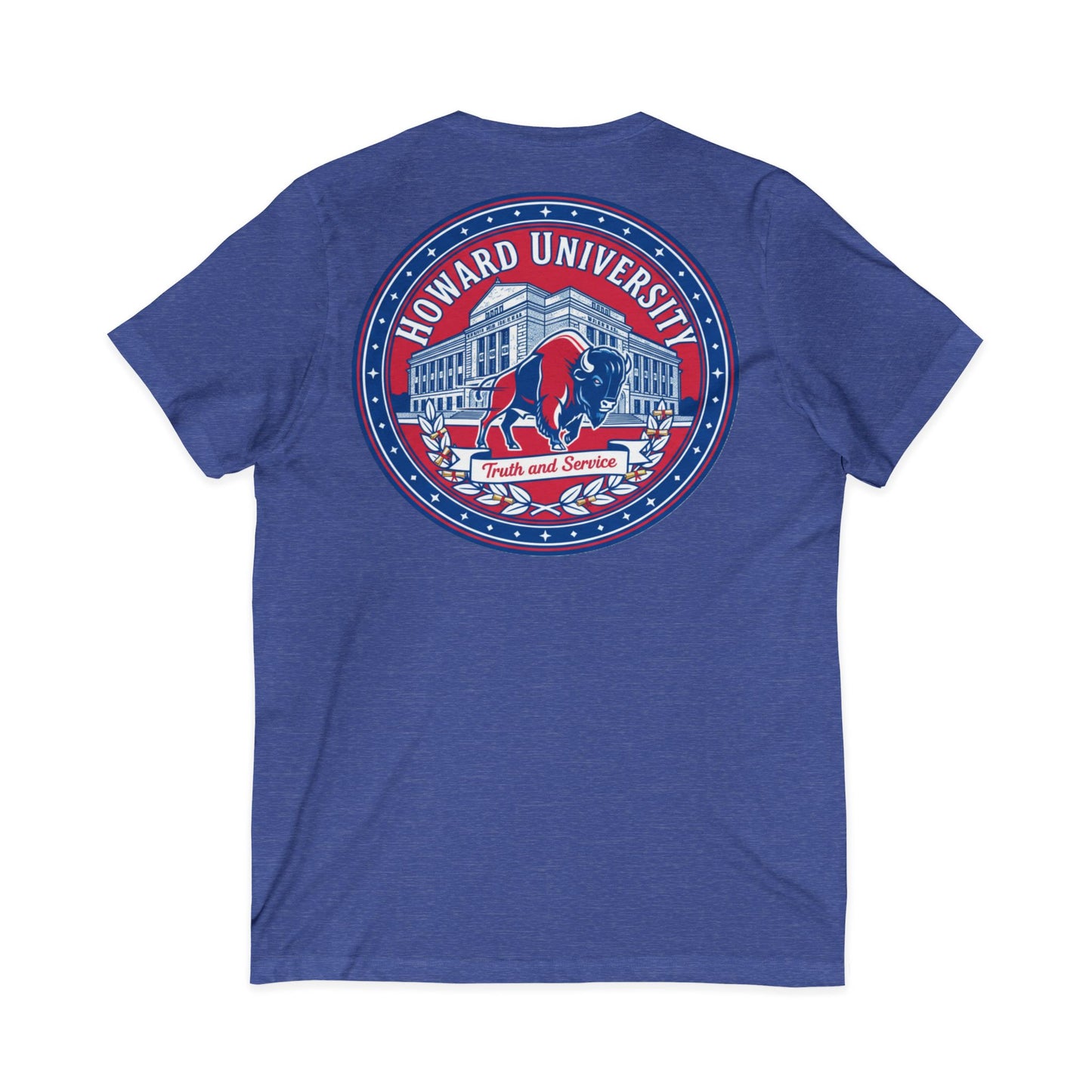 Howard University/ Truth and Service Unisex V-Neck T-Shirt 3