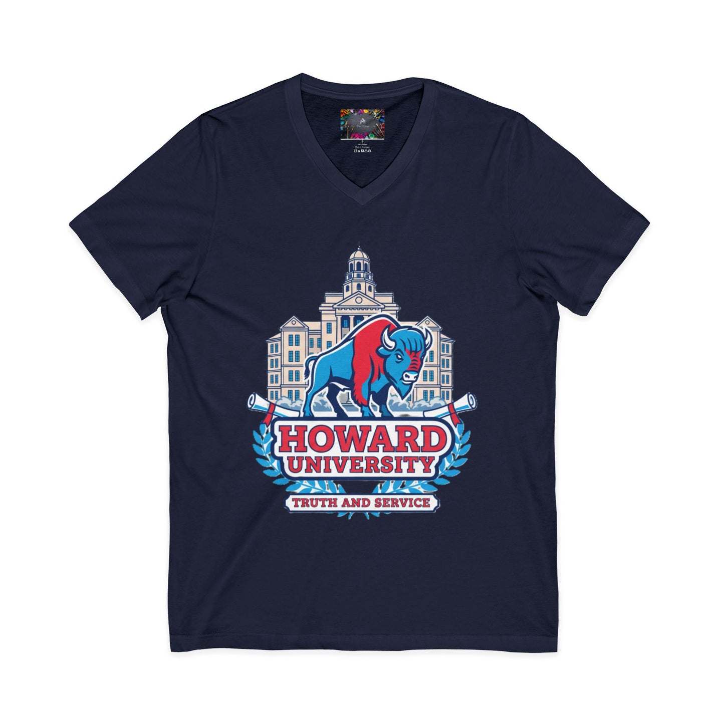 Howard University/ Truth and Service Unisex V-Neck T-Shirt