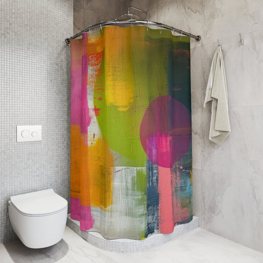 Canvas Cascade: Abstract Acrylic Art Shower Curtain Collection 264