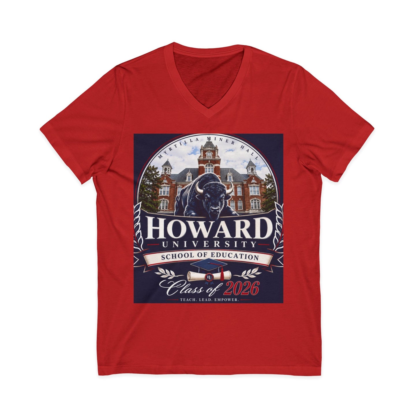 Howard University Class of 2026 Unisex V-Neck T-Shirt | The Mecca Incoming Class Tee