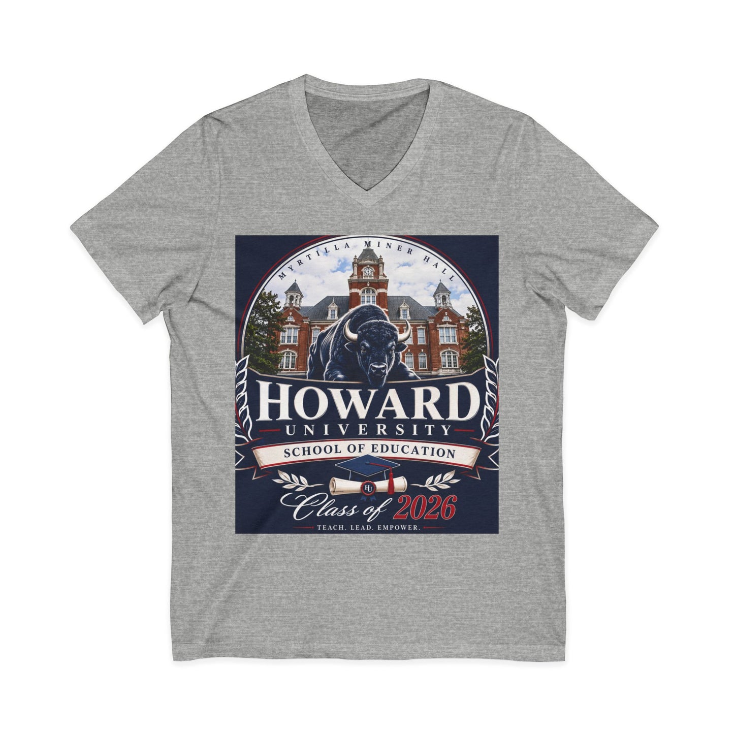 Howard University Class of 2026 Unisex V-Neck T-Shirt | The Mecca Incoming Class Tee