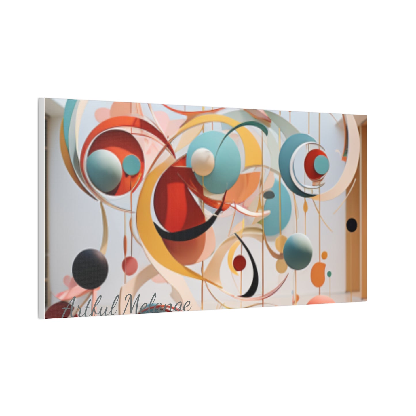 Harmony in Cyan and Peach- Graphic Print