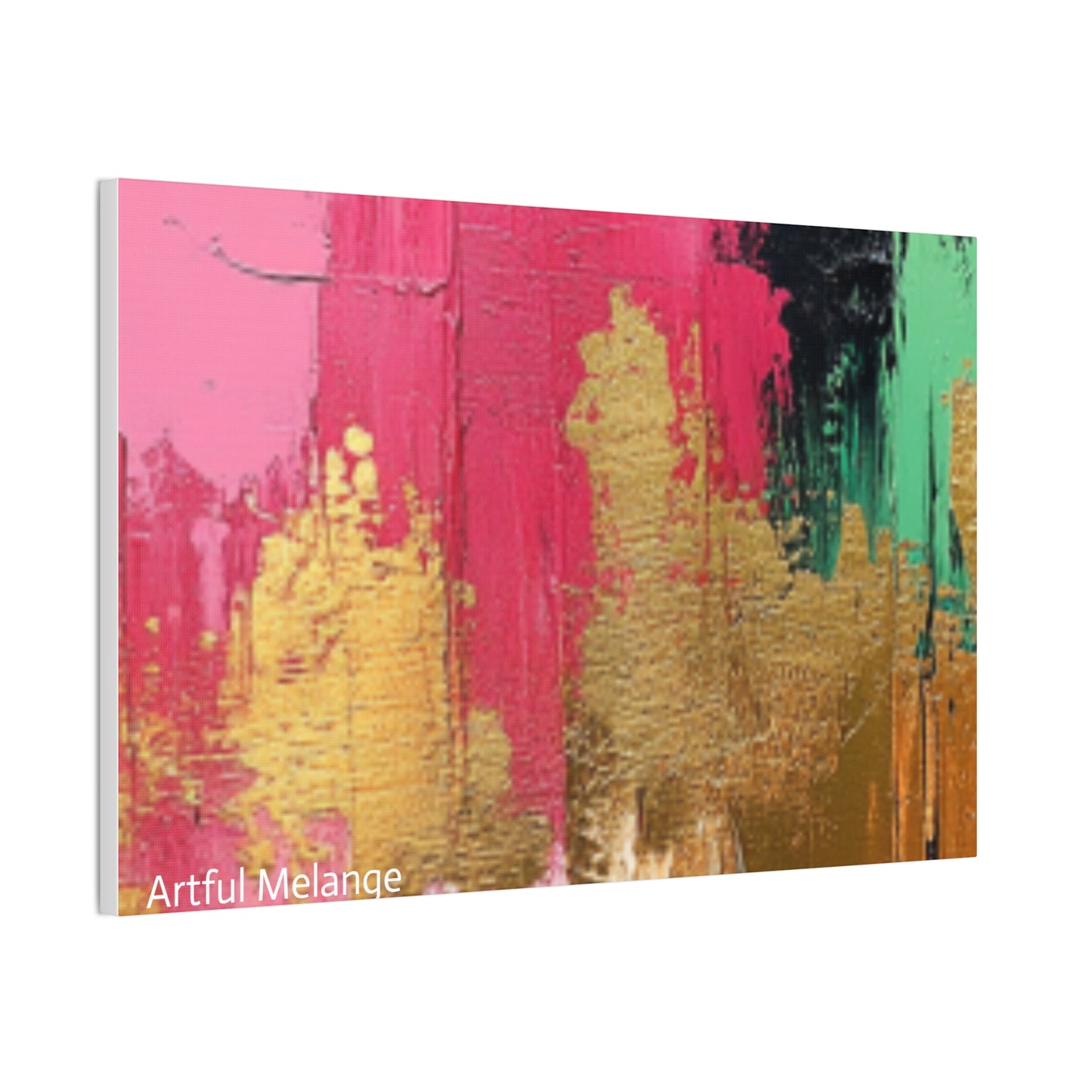 Acrylic Abstract Canvas Print - Homage to the Divine Nine/Pink Green Black and Gold 1