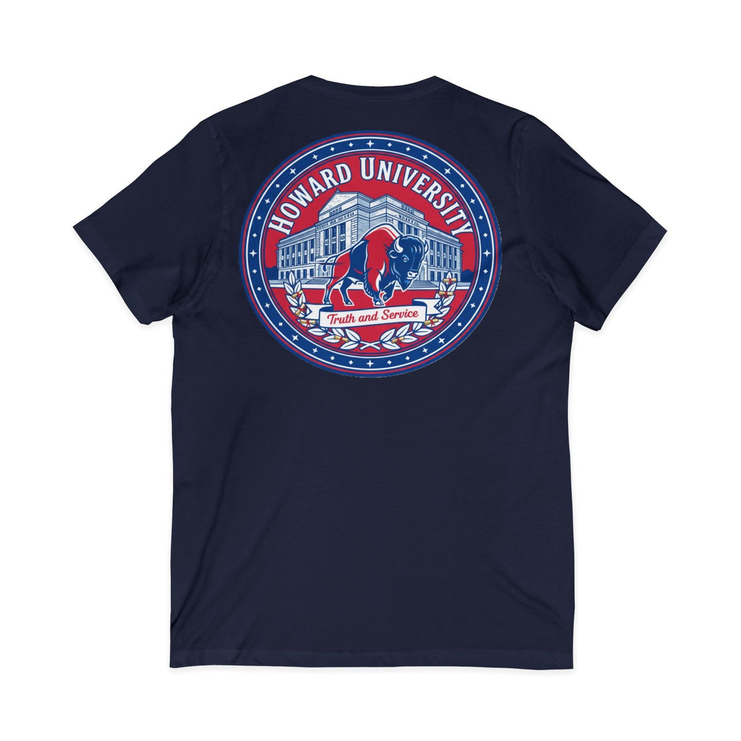 Howard University/ Truth and Service Unisex V-Neck T-Shirt 3
