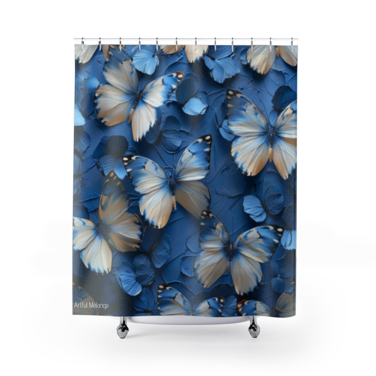 Fluttering Splendor Butterfly Shower Curtains