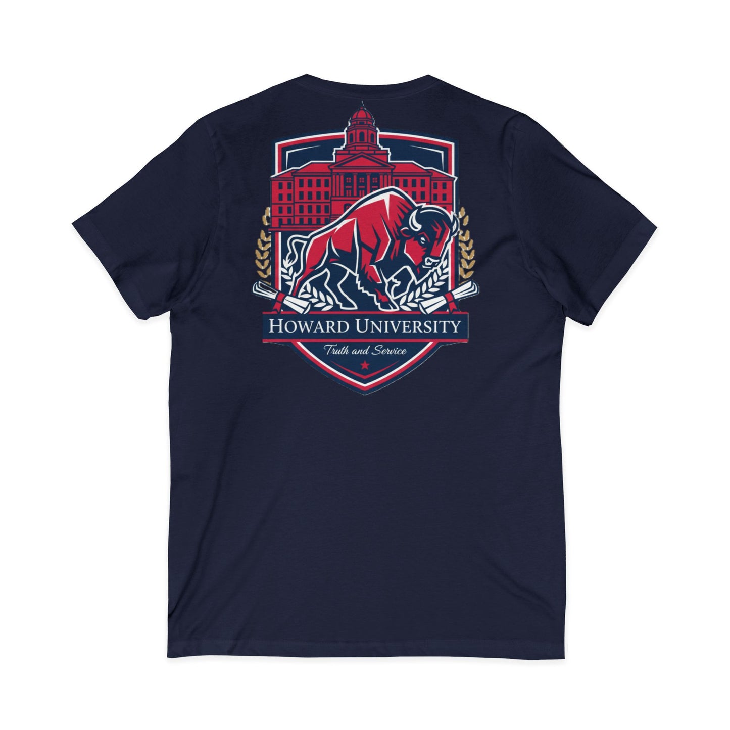 Howard University/ Truth and Service Unisex V-Neck T-Shirt 5