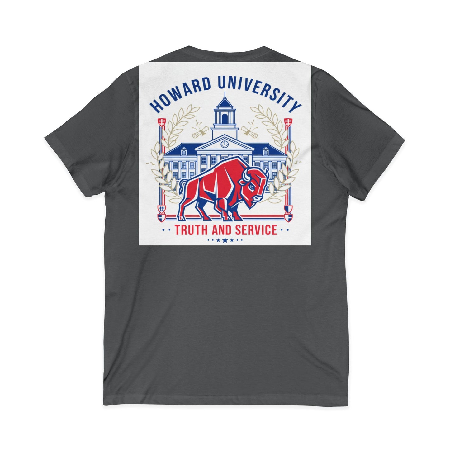 Howard University/ Truth and Service Unisex V-Neck T-Shirt 4