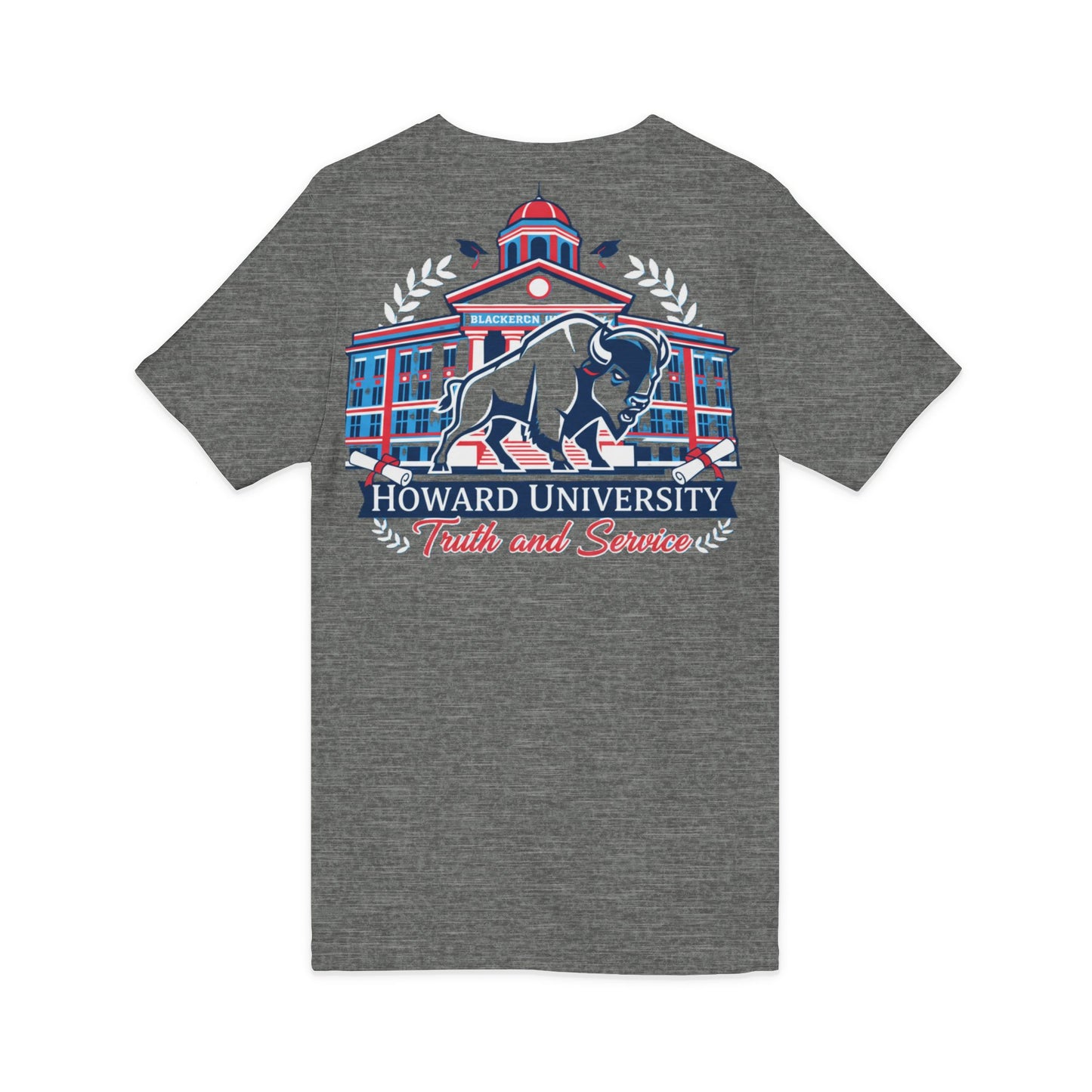 Howard University/ Truth and Service Unisex V-Neck T-Shirt 8