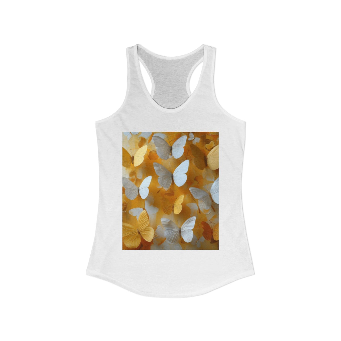 Flutter & Flow | Women's Razorback  T-Shirts with Artistic Butterflies 8