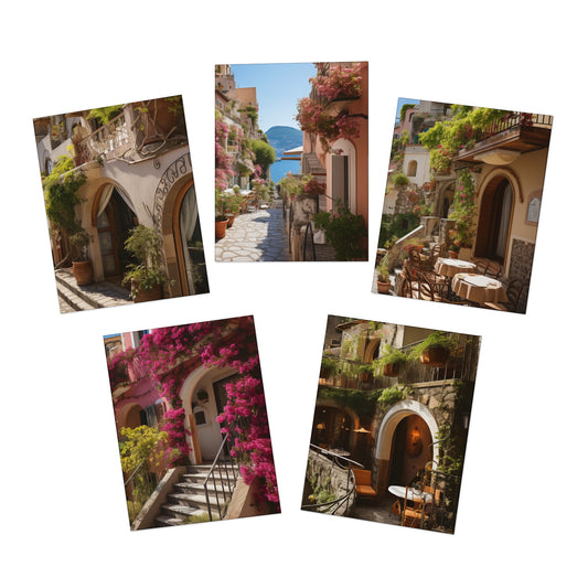 Italian Hillside Scene Multi-Design Note Cards (5-Pack)