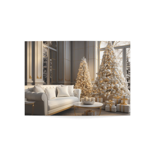 Elegance in Gold & White Christmas Notecards (1, 10, 30, and 50pcs)