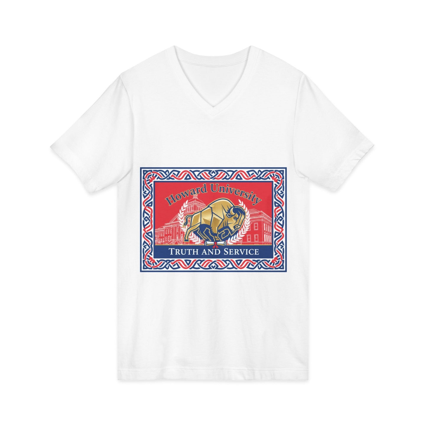 Howard University/ Truth and Service Unisex V-Neck T-Shirt