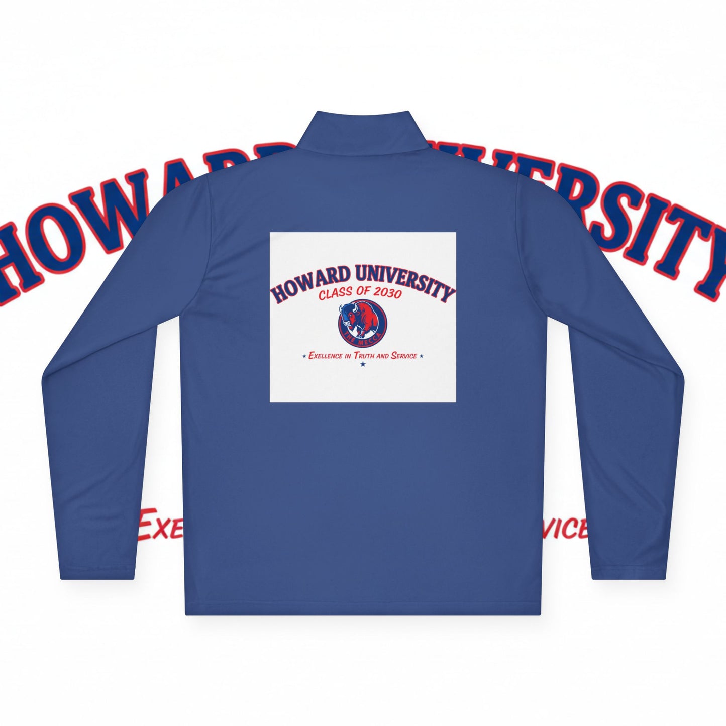 Howard University Legacy Unisex 1/4 Zip Pullover – Classic Solid Color HBCU Pride Collection/ Truth and Service