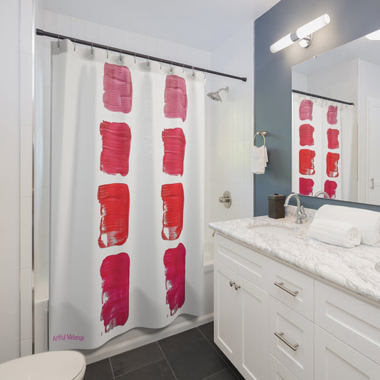 Canvas Cascade: Abstract Acrylic Art Shower Curtain Collection