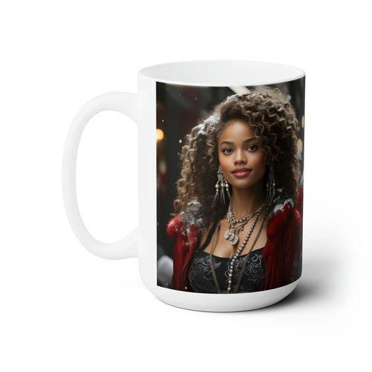 Princess Claus White Ceramic Holiday Mug 15oz