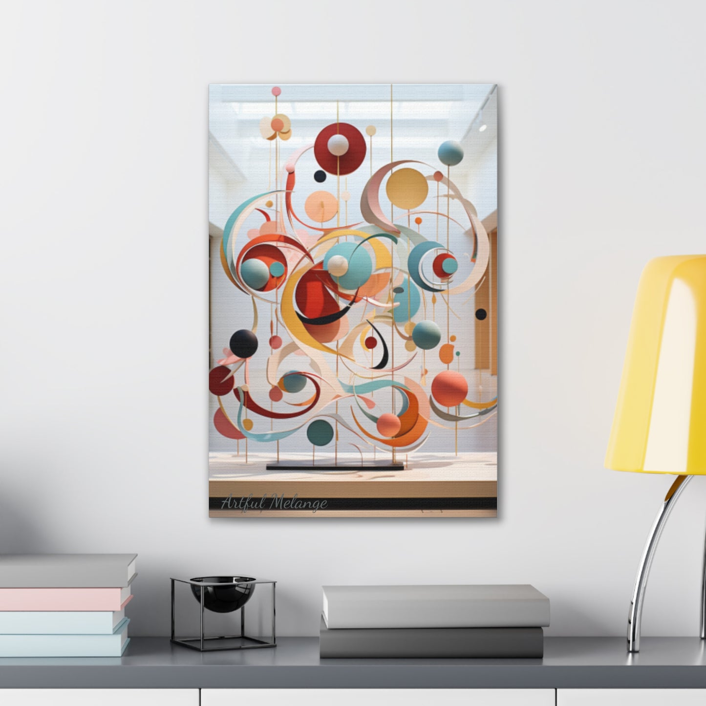 Harmony in Cyan and Peach- Graphic Print