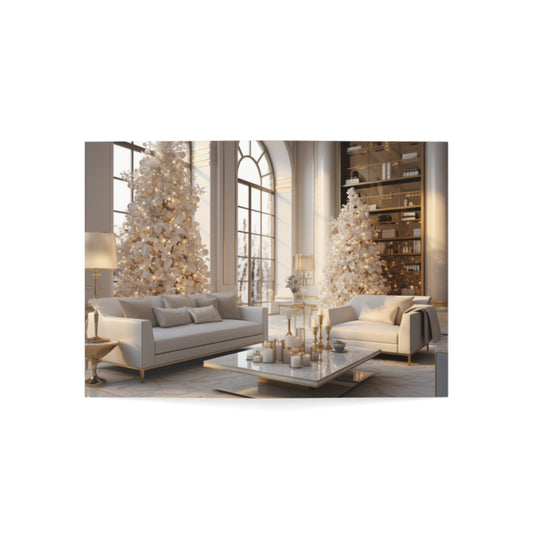 Elegance in Gold & White Christmas Notecards (1, 10, 30, and 50pcs)