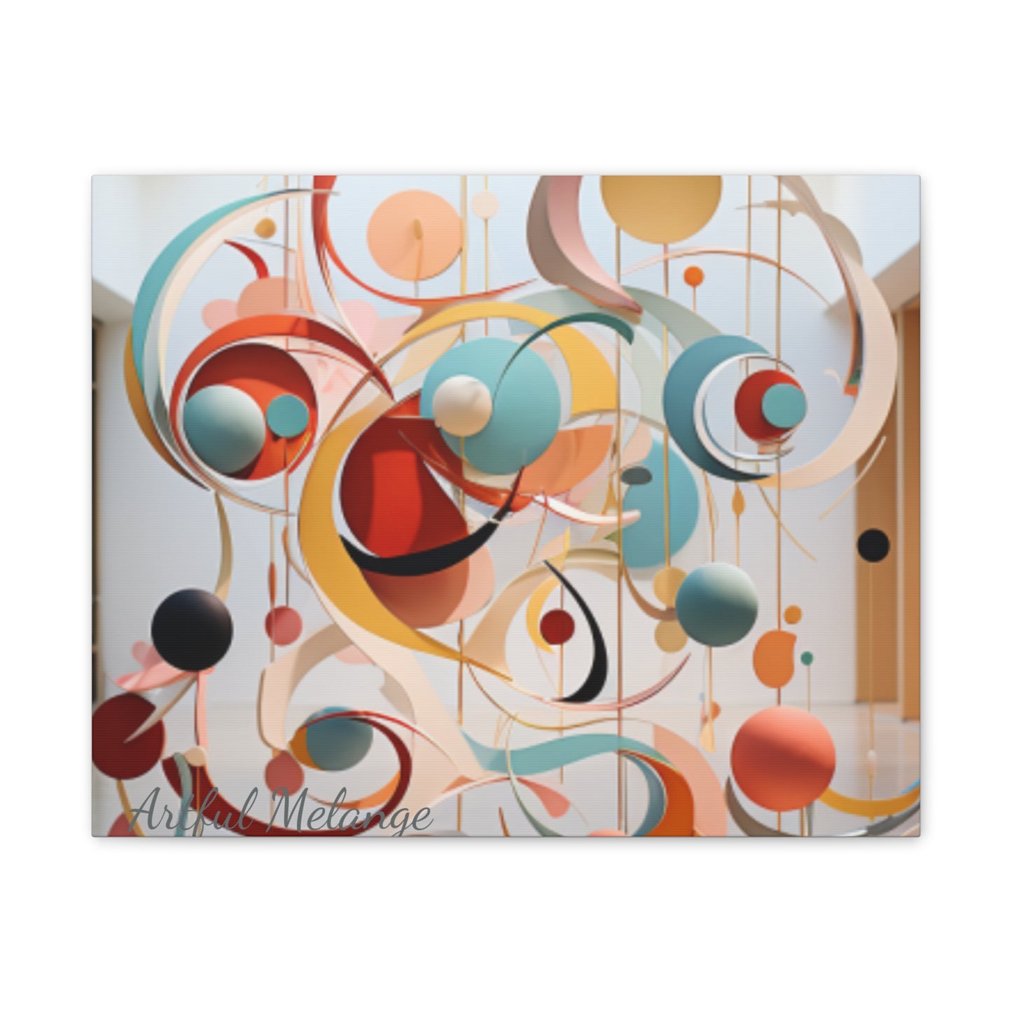 Harmony in Cyan and Peach- Graphic Print