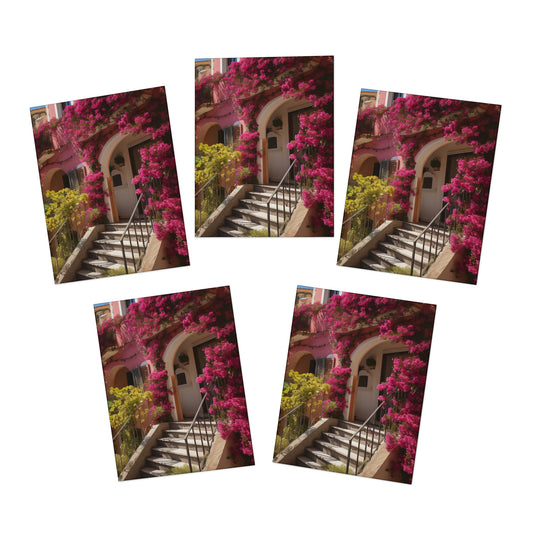 Italian Hillside Scene Design Note Cards (5-Pack)