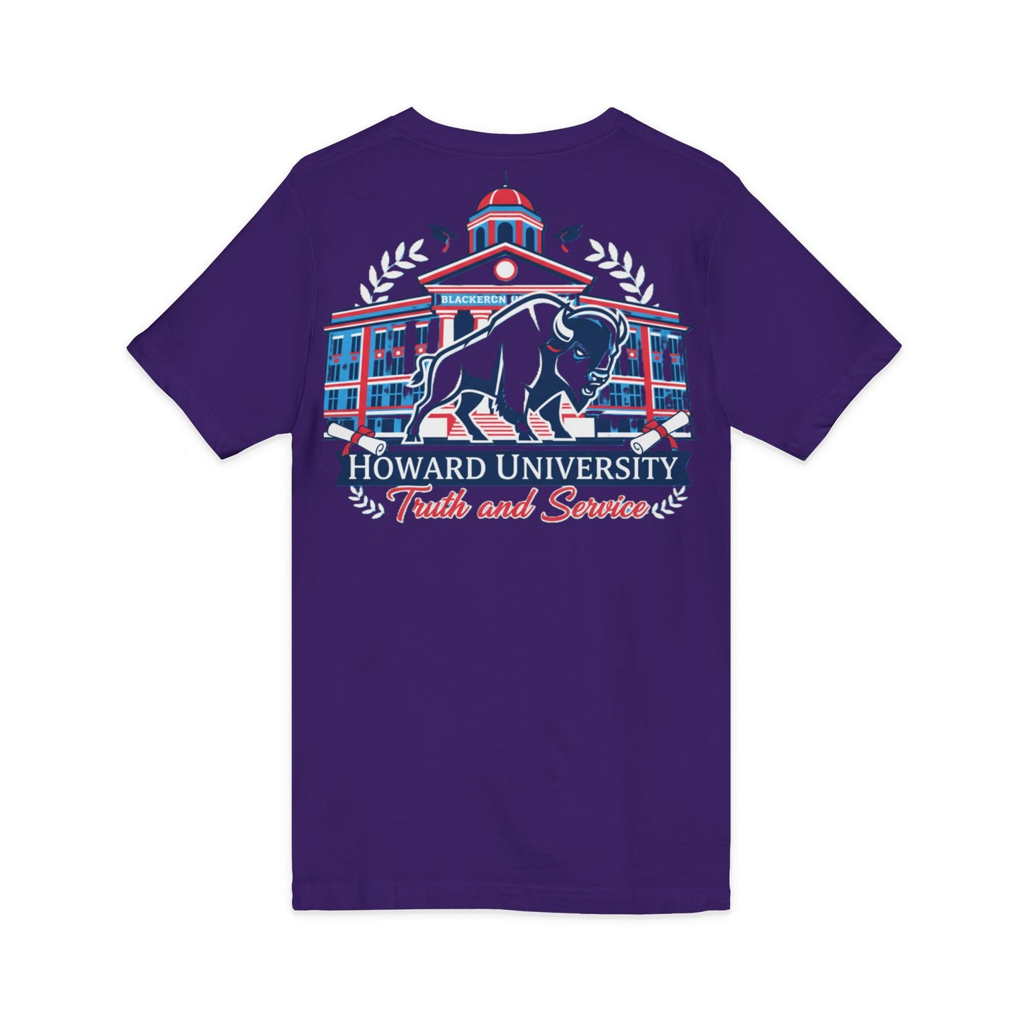 Howard University/ Truth and Service Unisex V-Neck T-Shirt 8
