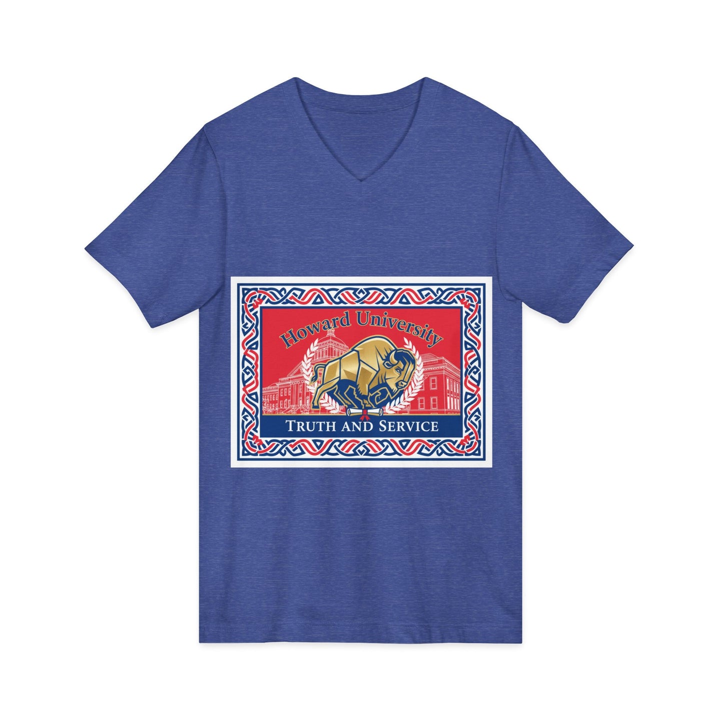 Howard University/ Truth and Service Unisex V-Neck T-Shirt