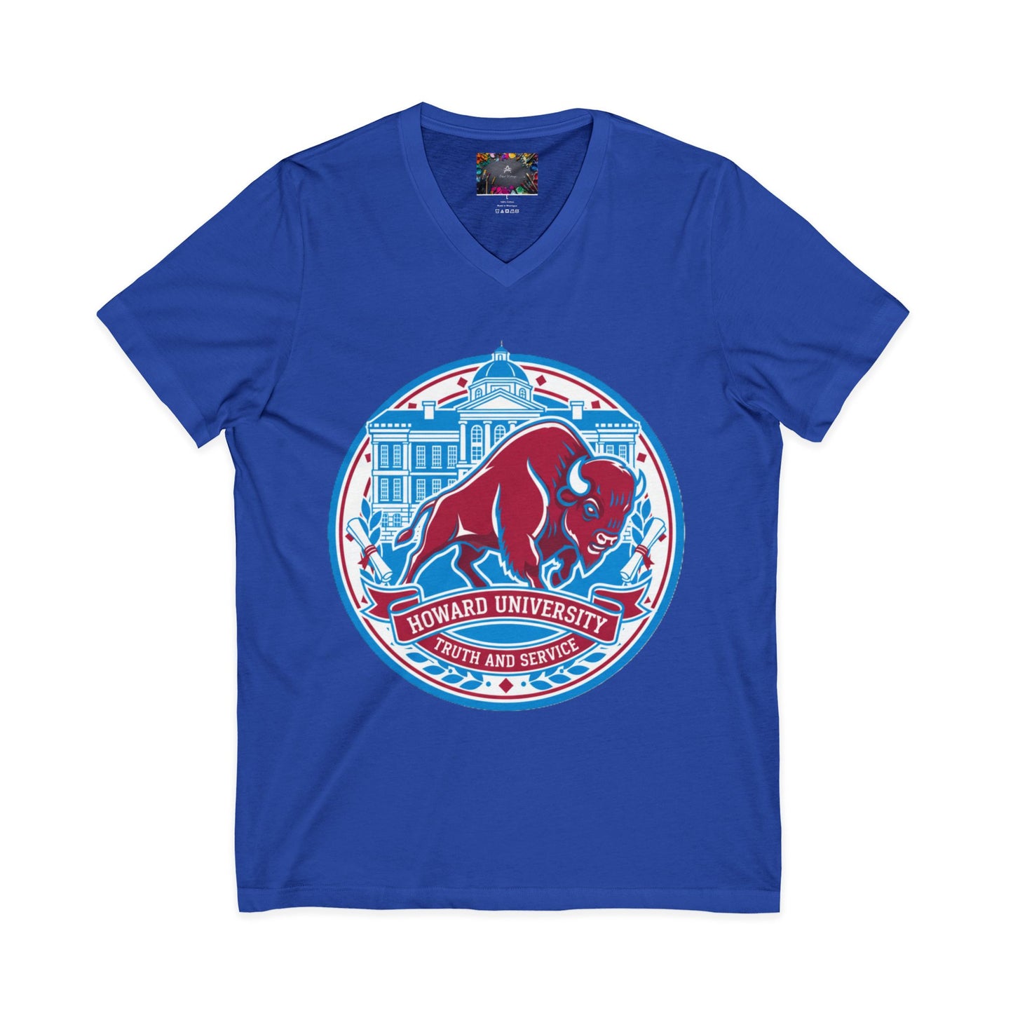 Howard University/ Truth and Service Unisex V-Neck T-Shirt 7