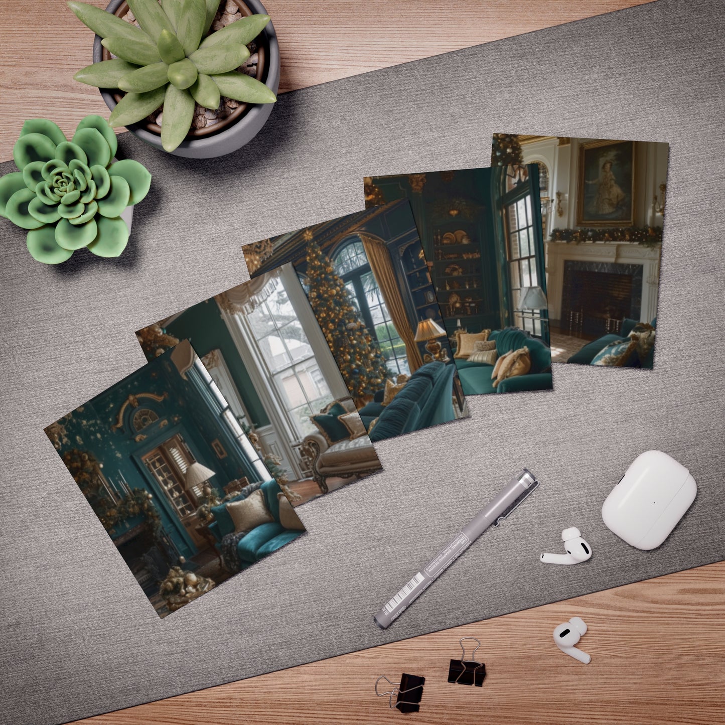 Big Easy Festivity Mardi Gras Note Card Set (5-Pack)