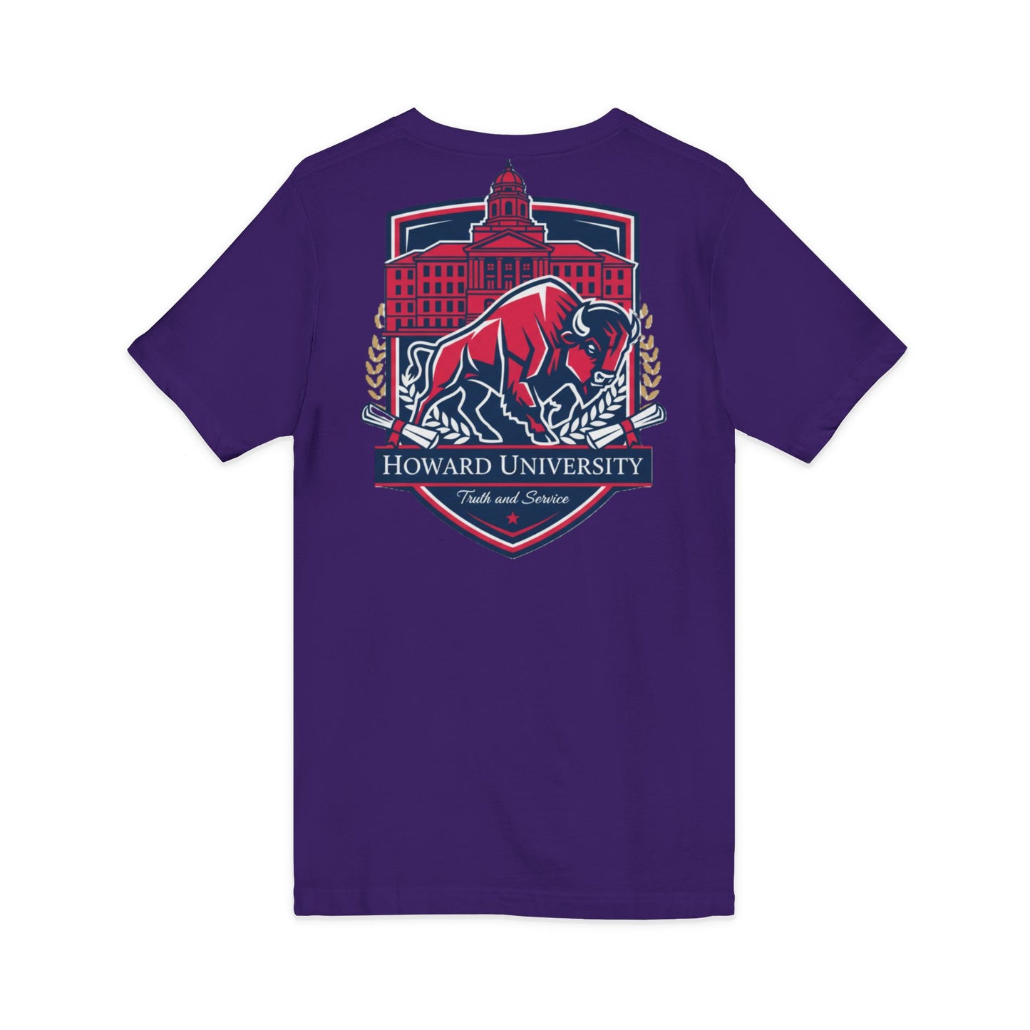 Howard University/ Truth and Service Unisex V-Neck T-Shirt 5