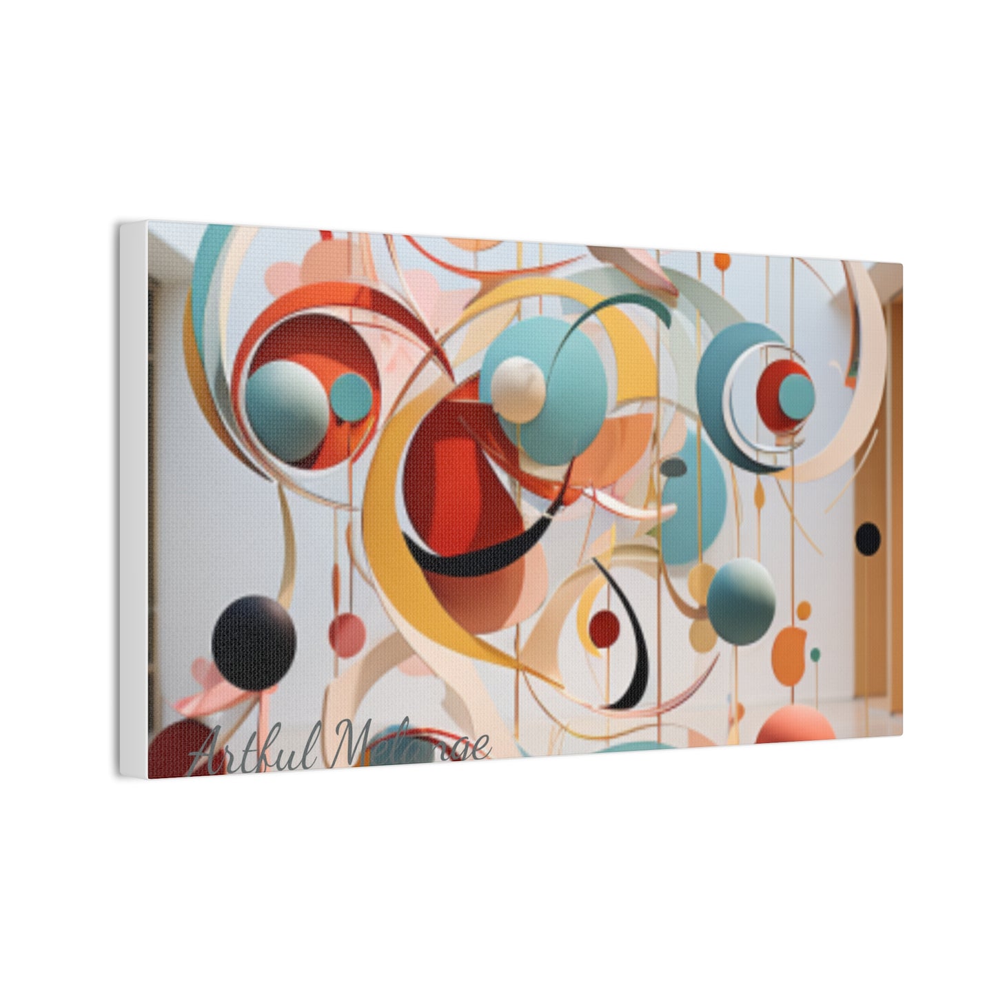 Harmony in Cyan and Peach- Graphic Print