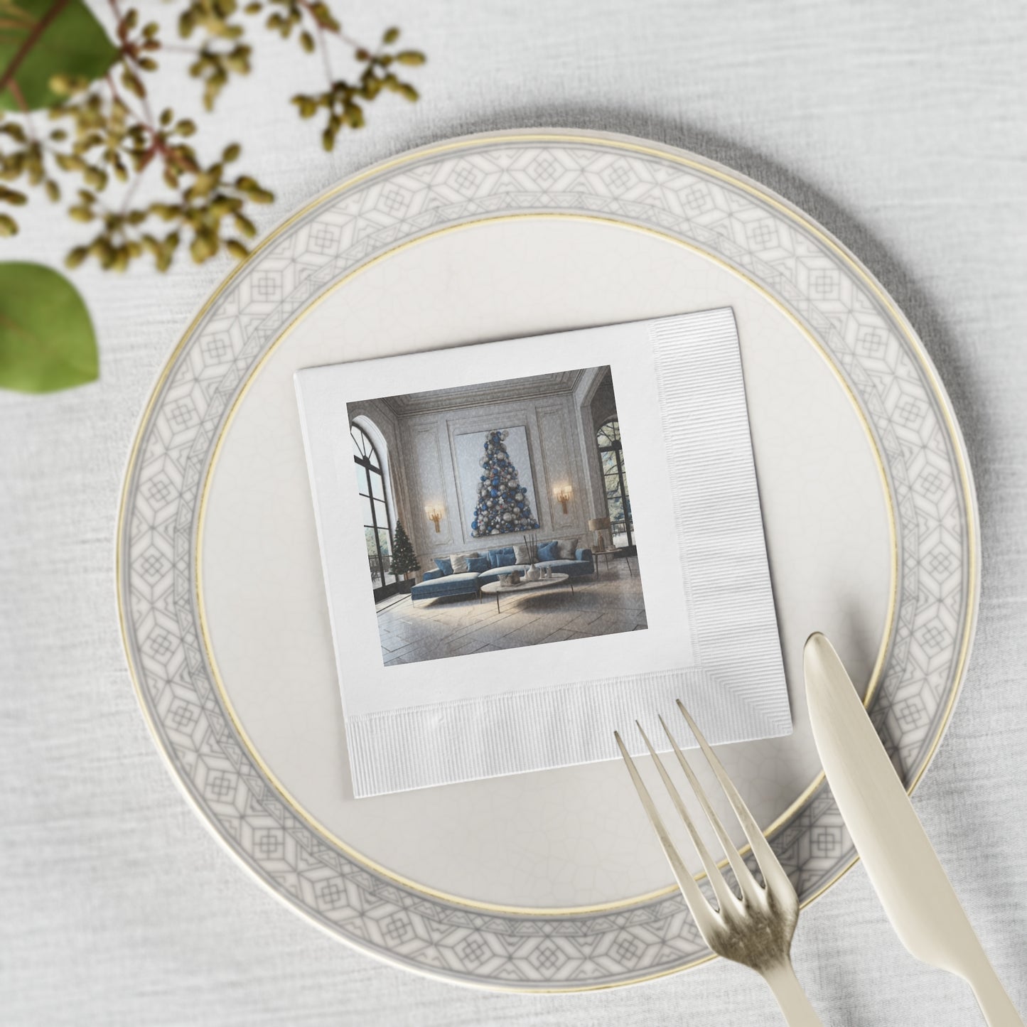 Dynamic Holiday Napkins for Sophisticated Living Spaces