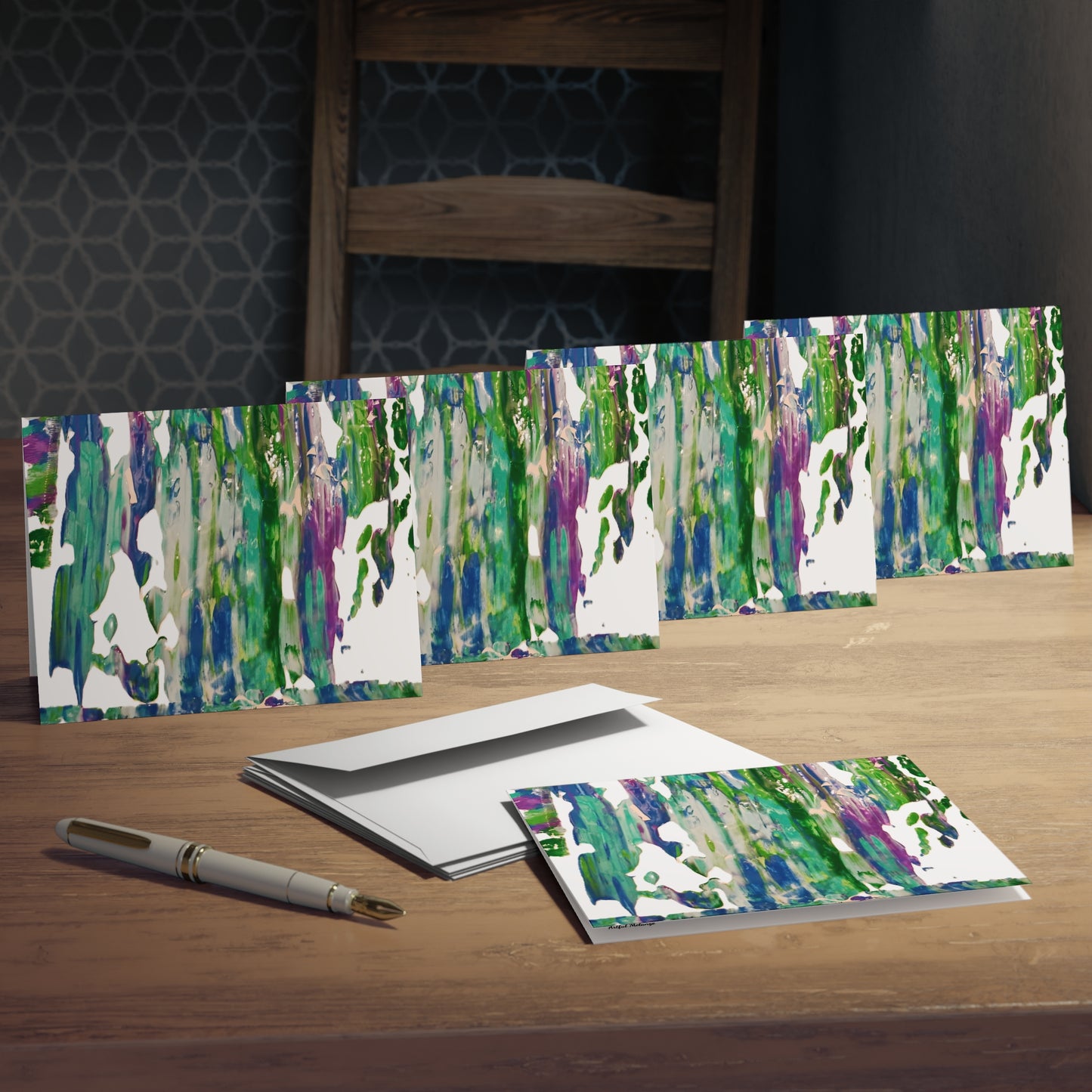 Elegance in Ink:  Abstract Art Note Card Set(5-Pack)
