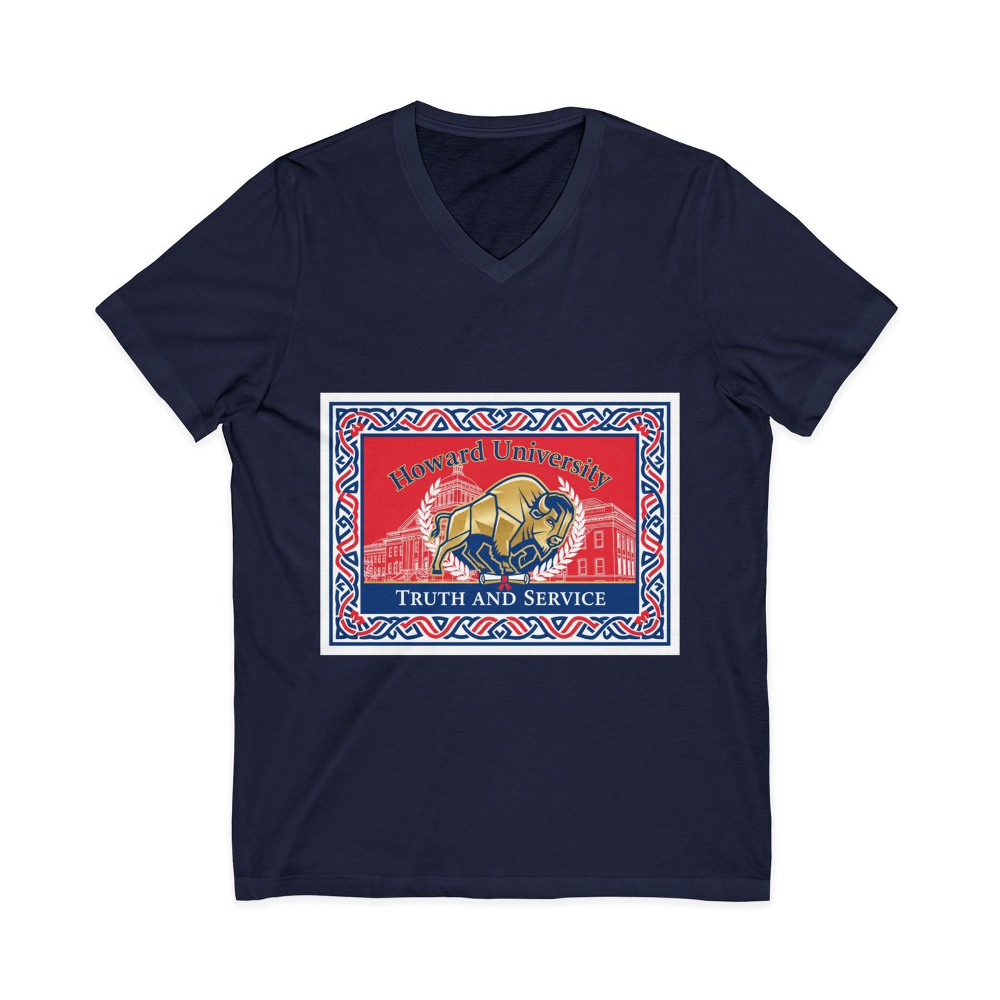 Howard University/ Truth and Service Unisex V-Neck T-Shirt