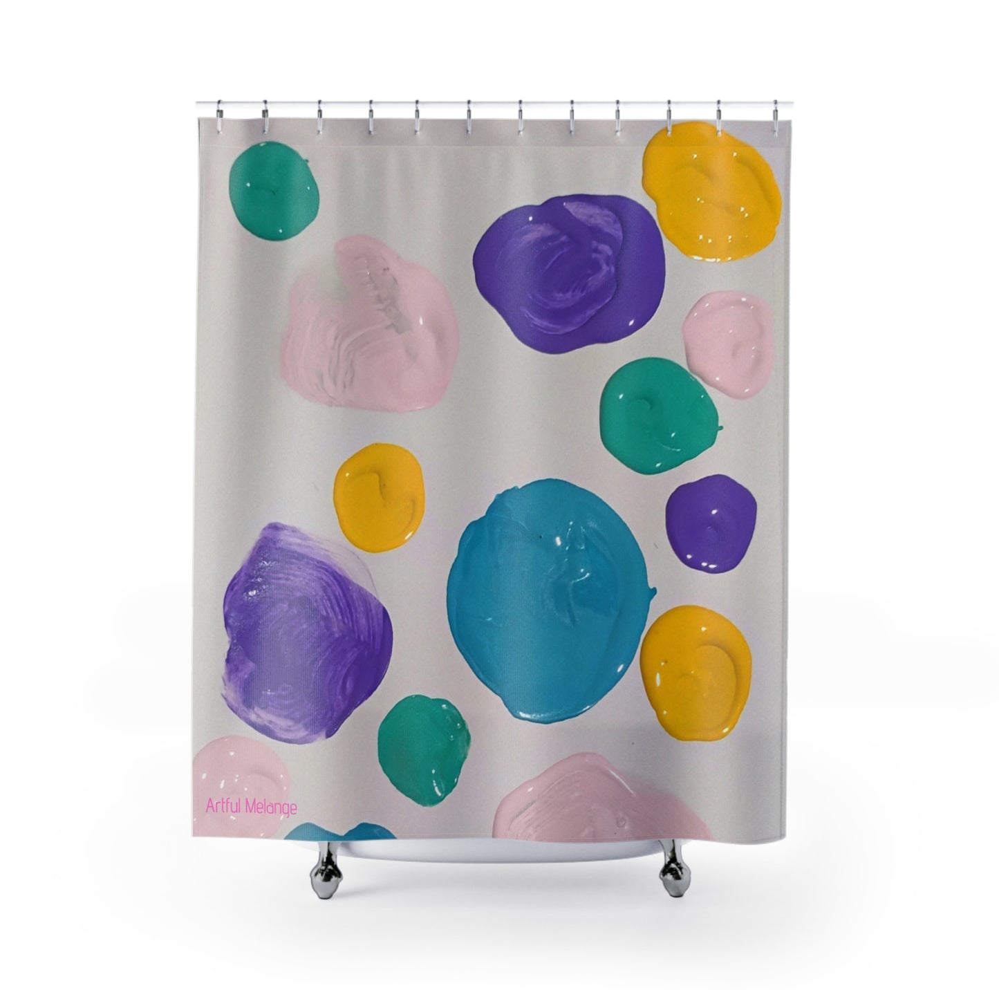 Canvas Cascade: Abstract Acrylic Art Shower Curtain Collection