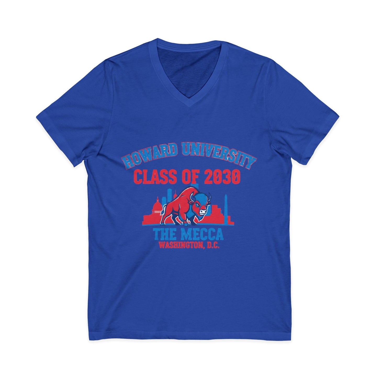 Howard University Class of 2030 Unisex V-Neck T-Shirt | The Mecca Incoming Class Tee
